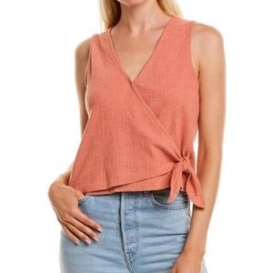 Madewell Tie-Front Burnt Orange Top L